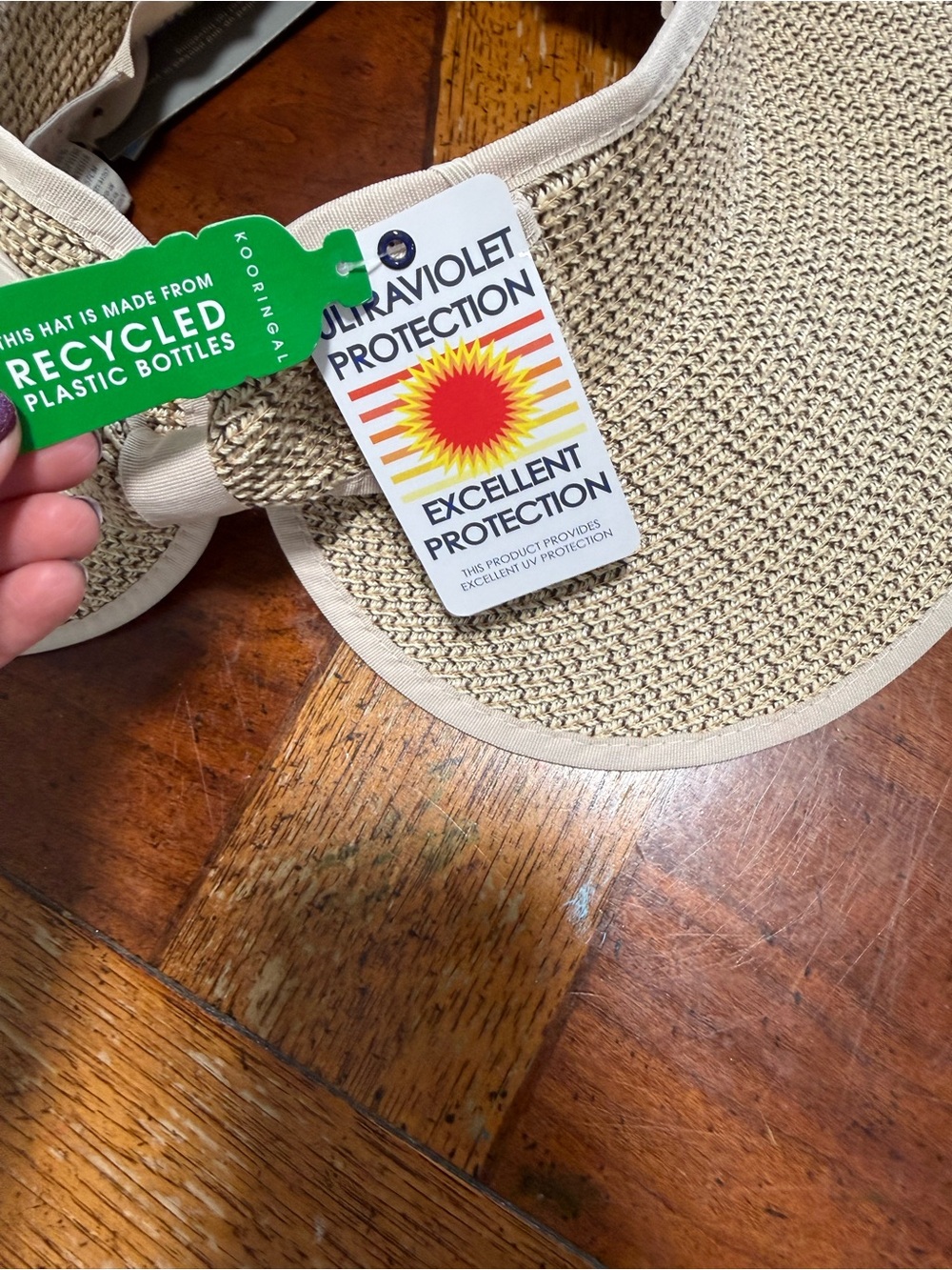 Kooringal Australia Packable Wide Brim Straw Look Sun Visor NWT - Picture 5 of 6